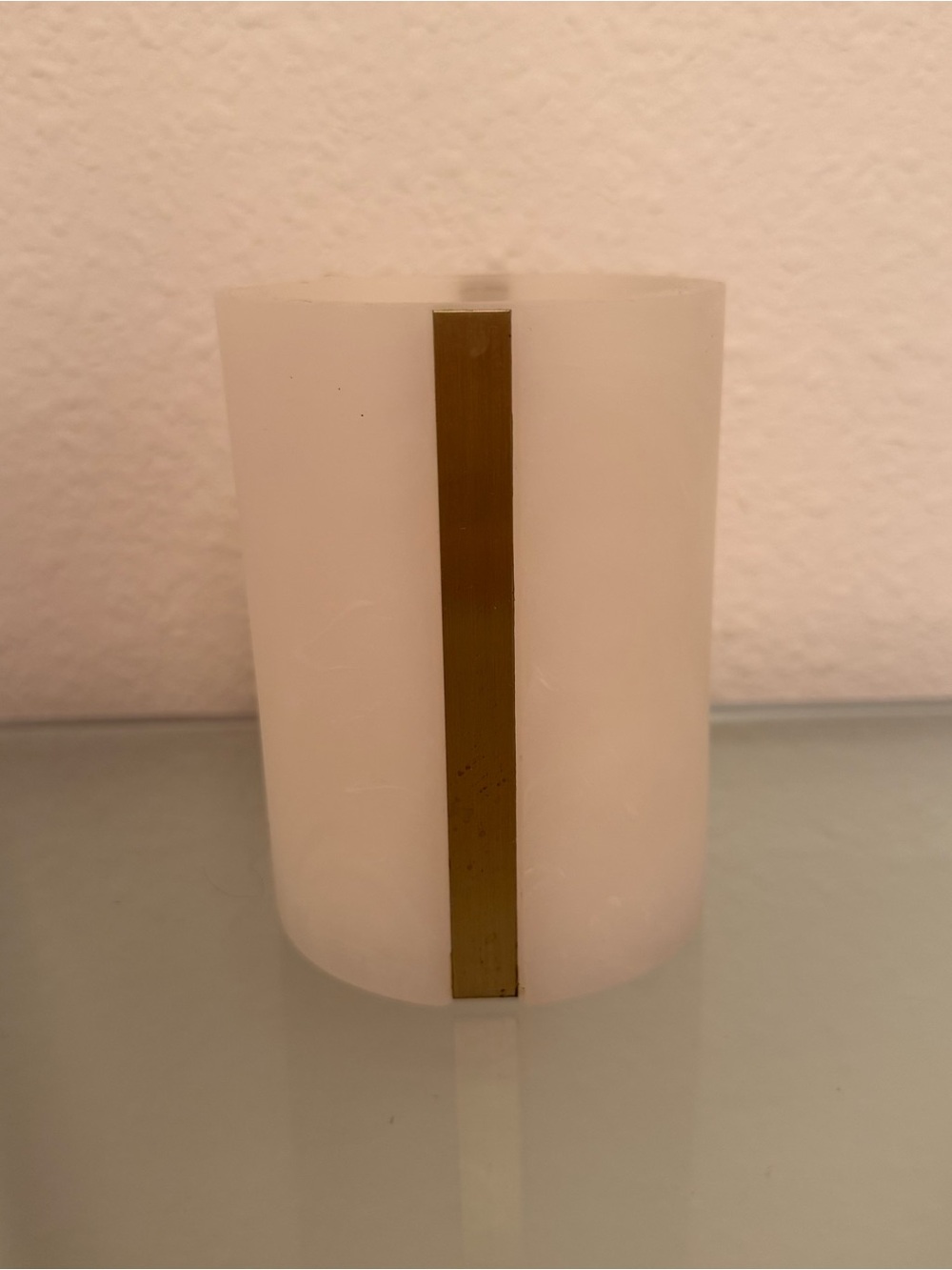 White and Gold Frosted Bathroom Storage Cup